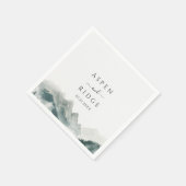 Atmospheric Foggy Pine Woods Wedding Paper Napkins Serviette (Ecke)