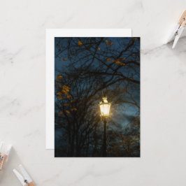 Atmospheric Lantern in Autumn Park Karte