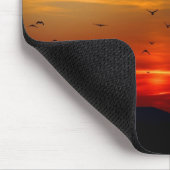 Atmospheric Sky, sunset, birds, beautiful photo Mousepad (Ecke)