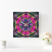 Atmospheric Stellar Kaleid Quadratische Wanduhr (Zuhause)