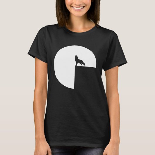 Atmospheric Wolf Howling at the Full Moon  1 T-Shirt (Vorderseite)