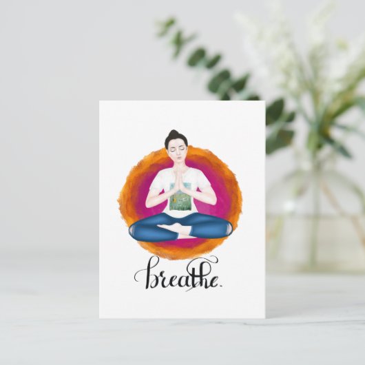 Atmung. Kalligraphie Postkarte (Stehend Vorderseite)