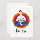 Atmung. Kalligraphie Postkarte (Vorne/Hinten)