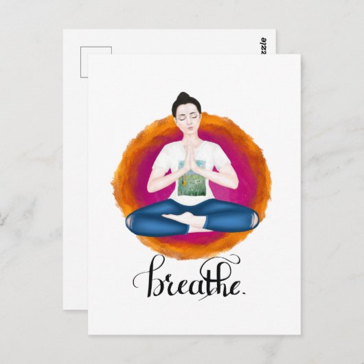 Atmung. Kalligraphie Postkarte (Vorne/Hinten)