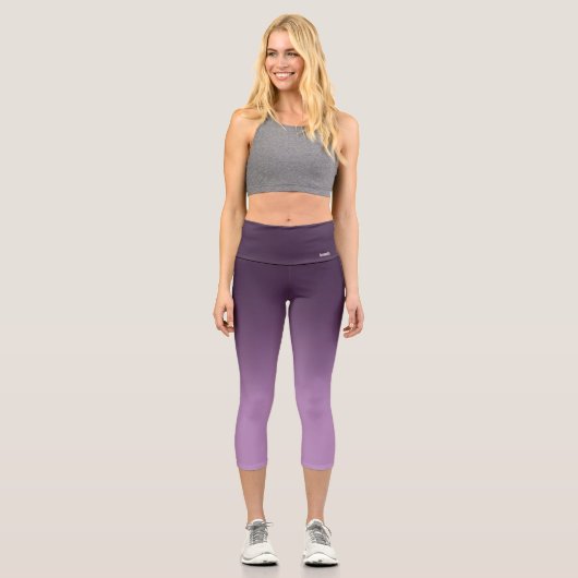 Atmung_Zone Lila Gradient Capri Leggings (Vorderseite)