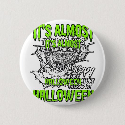 Atmungstherapeut Halloween Spinnennetz Design_ Button (Vorderseite)
