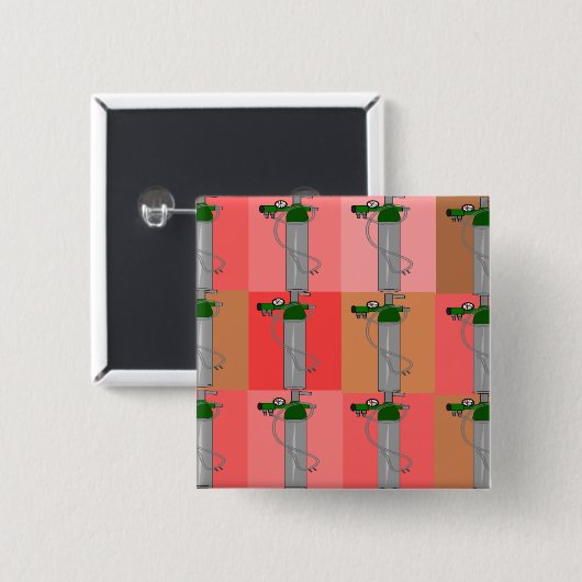 Atmungstherapeut-Rosa Popart Geschenke Button (Vorne & Hinten)