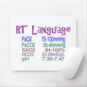 Atmungstherapeut"Sprachen" Blut-Gase Mousepad (Mit Mouse)