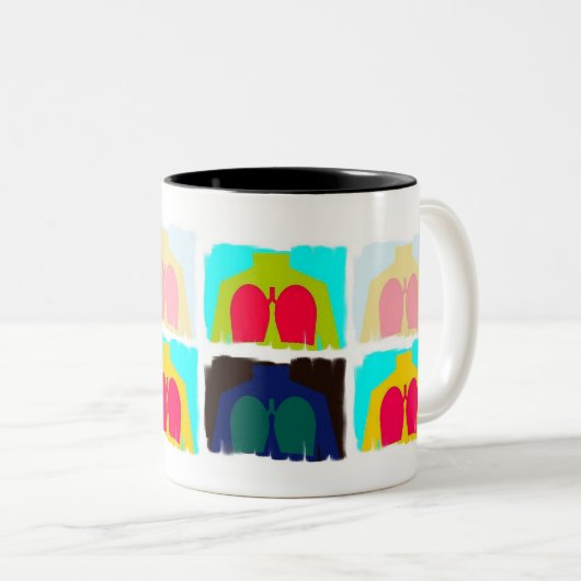 Atmungstherapie-Röntgenstrahl-Lunge-Tasse Zweifarbige Tasse (VorderseiteRechts)