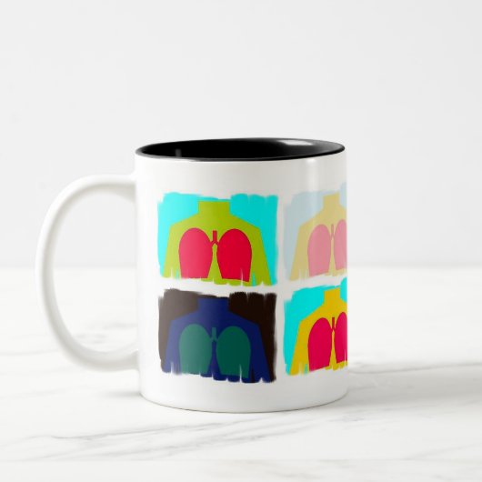 Atmungstherapie-Röntgenstrahl-Lunge-Tasse Zweifarbige Tasse (Links)