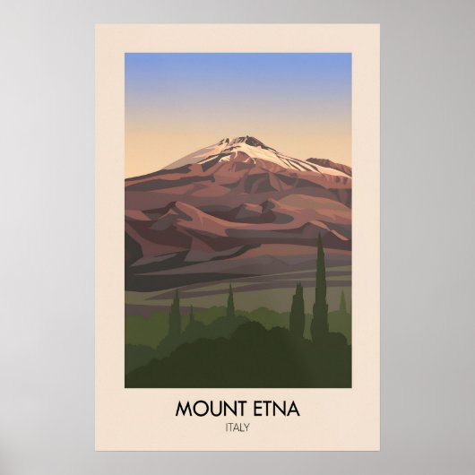 Ätna Italien Reiseplakat Poster (Vorne)
