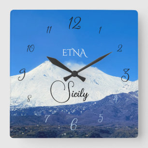 Ätna, Sizilien Quadratische Wanduhr