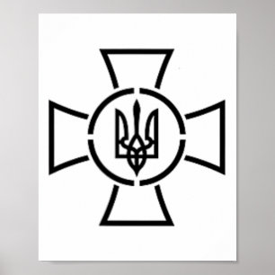 Ato Kreuz Tryzub Ukraine Wolodymyr Selenskyj Präsi Poster