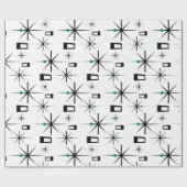 Atom Age CUSTOM FARBE Retro Geschenkpapier (Flach)