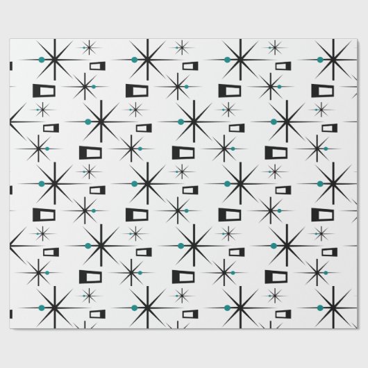 Atom Age CUSTOM FARBE Retro Geschenkpapier (Flach)