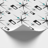 Atom Age CUSTOM FARBE Retro Geschenkpapier (Ecke)