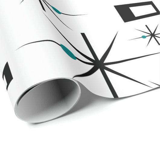 Atom Age CUSTOM FARBE Retro Geschenkpapier (Rolleneckpunkt)