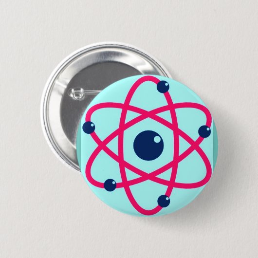 Atom-Angelegenheit! Rosa u. blaues Atom Button (Vorne & Hinten)
