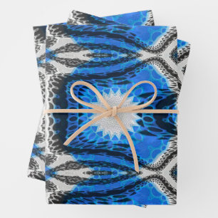 Atom Blau Geschenkpapier Set