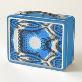 Atom Blau Metall Brotdose (Rückseite)