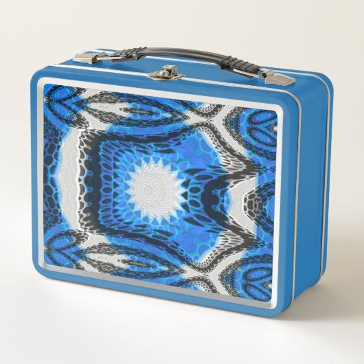 Atom Blau Metall Brotdose (Vorderseite)