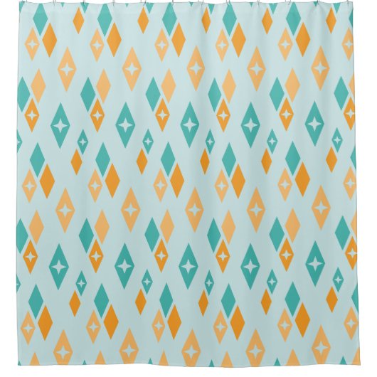 Atom-Diamanten-Aqua aus dem Mittelalter, Aquamarin Duschvorhang (Vorderseite)