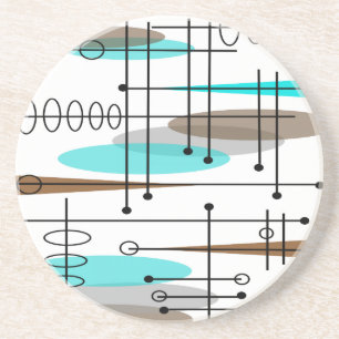 Atom-Epoche inspiriertes Mid-Century-Design 13 Sandstein Untersetzer
