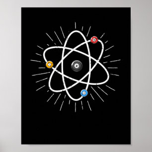 Atom Funny Science 8-Ball Pool Snooker Poster