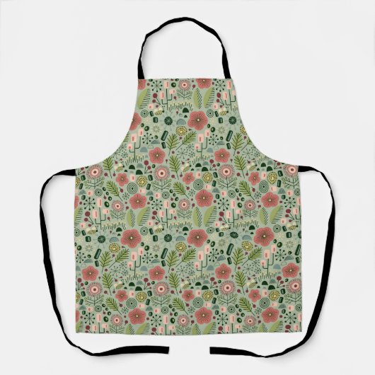 Atom-Garten Blumen-Schürze Schürze (Vorderseite)