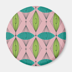 Atom-Magnet mit Pink Ogee & Sternenexplosion rund Magnet
