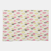 Atom-MCM-Karo-Muster Rosa, Gelb, Grün Geschirrtuch (Horizontal)