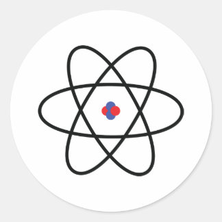 Atom Nucleus Runder Aufkleber