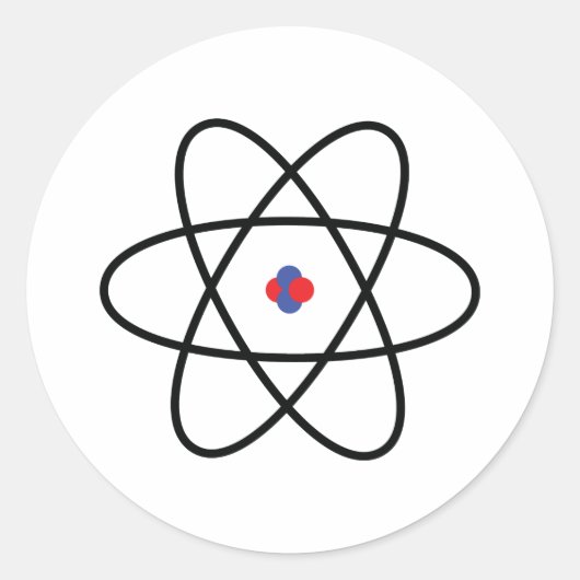 Atom Nucleus Runder Aufkleber (Vorderseite)
