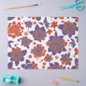 Atom Orange und Lila Retro Mitte Jahrhundert Blüte Seidenpapier (Basteln)