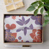 Atom Orange und Lila Retro Mitte Jahrhundert Blüte Seidenpapier (Geschenk)