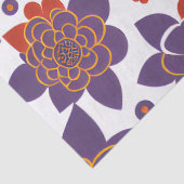 Atom Orange und Lila Retro Mitte Jahrhundert Blüte Seidenpapier (Detail)