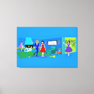 Atom Palm Springs Cocktail Party Wrapped Canvas Leinwanddruck