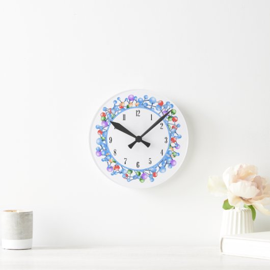 Atom Particle Molecule Science Theme Runde Wanduhr (Zuhause)