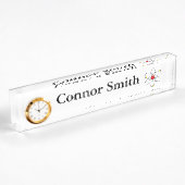 "Atom-" personalisiertes Nummernschild w/Clock Namensplakette