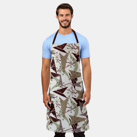 Atom-Pfeile und Sternexplosionen 50er-Stil Schürze (Getragen)