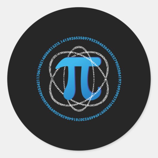 Atom Pi Day Math Science Lover Geschenk Runder Aufkleber (Vorderseite)