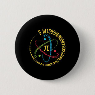 Atom Pi Math Science Stem Gifts 3,14 Pi Day Button
