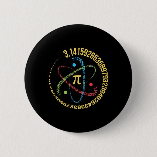 Atom Pi Math Science Stem Gifts 3,14 Pi Day Button (Vorderseite)