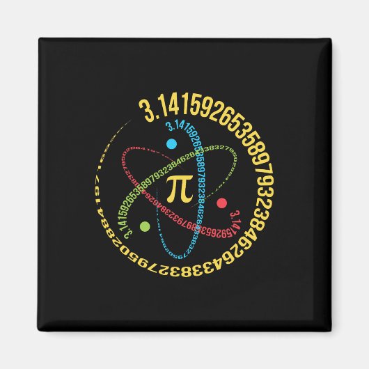 Atom Pi Math Science Stem Gifts 3,14 Pi Day Magnet (Vorne)