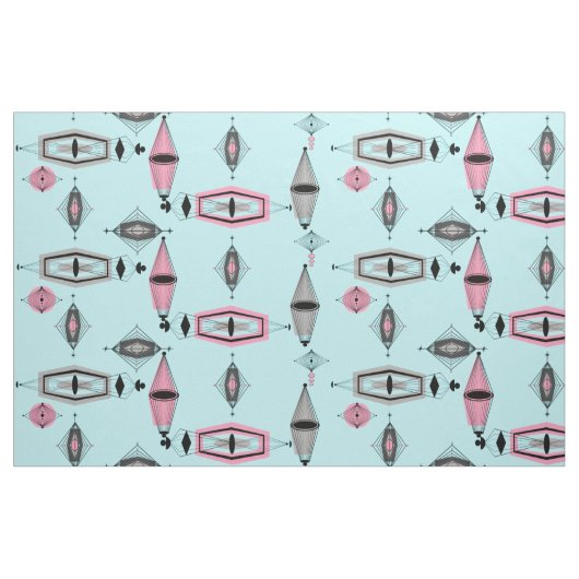 Atom-Pink- und Grau gemusteter Stoff (Fat Quarter (45,7 x 55,9 cm))