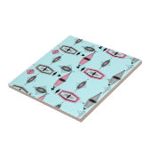 Atom-Pink- und Grau-Muster-Fliese Fliese (Seite)