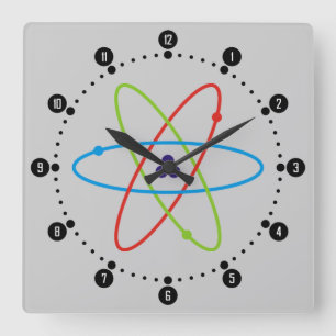 Atom Quadratische Wanduhr