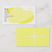 Atom Retro Gelb & Weiß Visitenkarte (Vorne/Hinten)