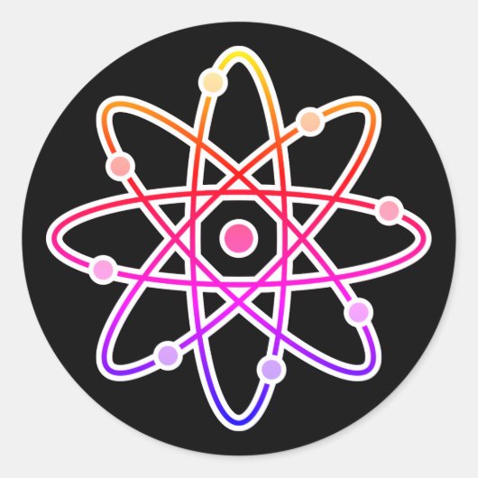 Atom Runder Aufkleber (Vorderseite)