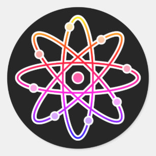Atom Runder Aufkleber